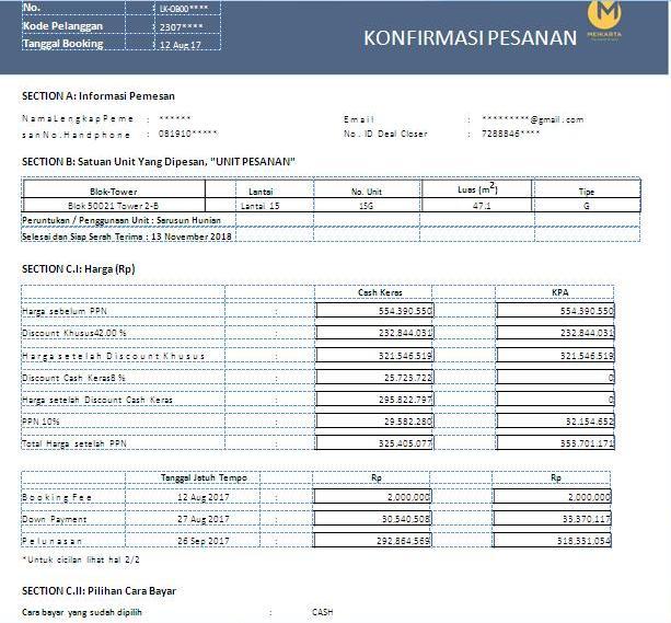 Cara bayar pelunasan meikarta