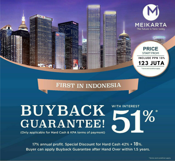 TERSIA UNIT STUDIO TERMURAH MEIKARTA
