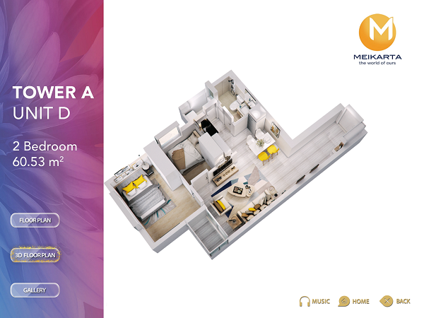 design 3d unit apartemen meikarta