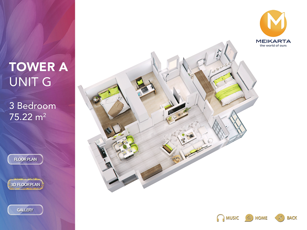 design 3d unit apartemen meikarta termurah