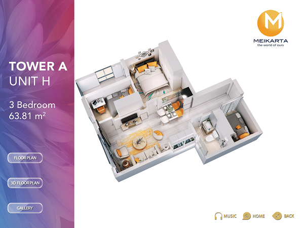 design 3d unit apartemen meikarta lengkap