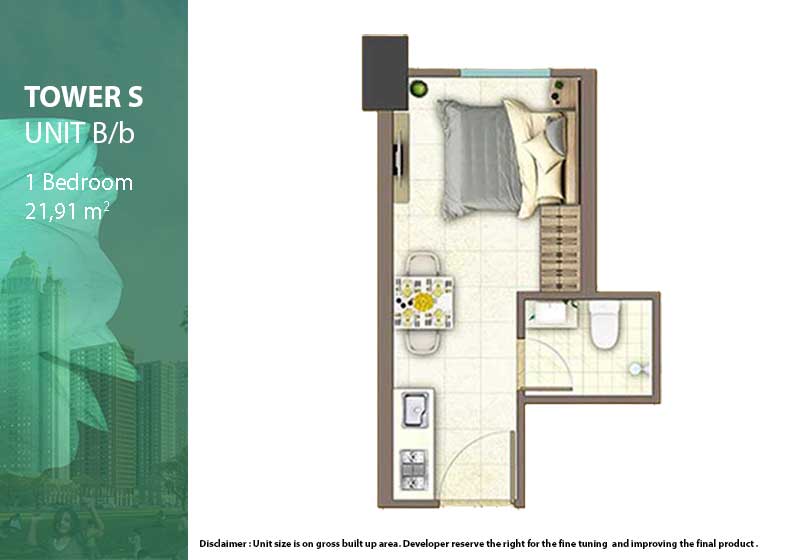 studio tower S luas 26
