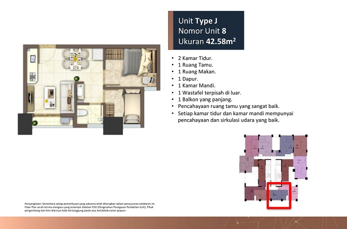 meikarta J tower B terbaik 2 kamar tidur